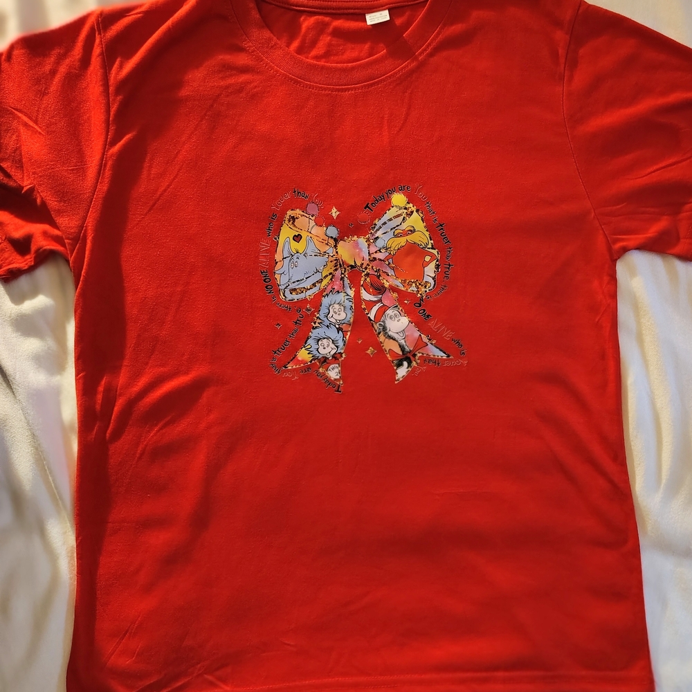 Red Kids Graphic T-Shirt Dr. Seuss Day T-shirt: S